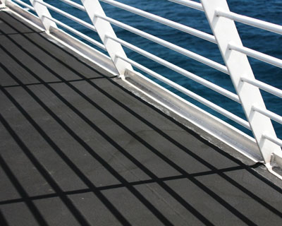 railings on the side of a ship