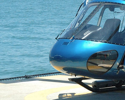 close up of helicopter on a helipad